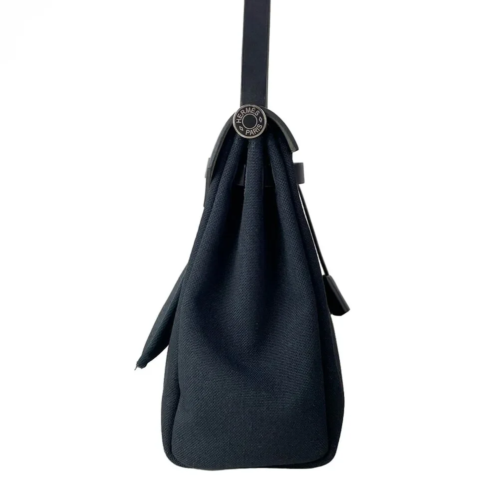 Hermès Her Bag Zip PM Handbag Toile Military Vache Hunter